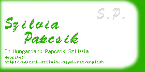 szilvia papcsik business card